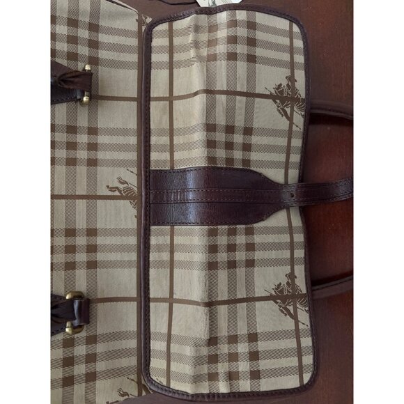 Vintage Burberry Haymarket Nova Check Bridle Bit Top Handle Satchel Bag - Picture 12 of 16